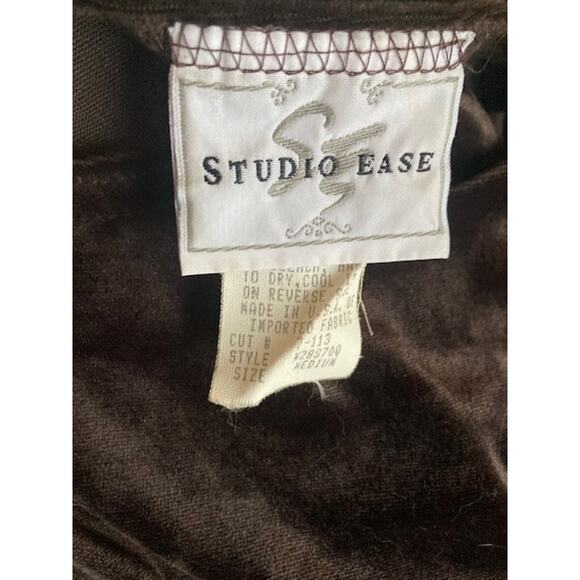 Vintage 90's Brown VELVET Dress - Studio Ease - Sleeveless Brown Maxi Dress - M - Picture 8 of 8